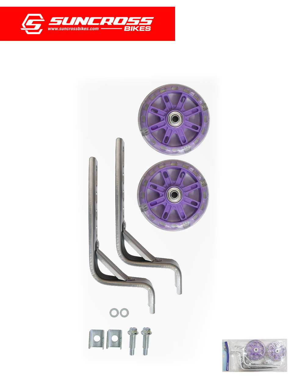 suncross bicycle side support wheels light